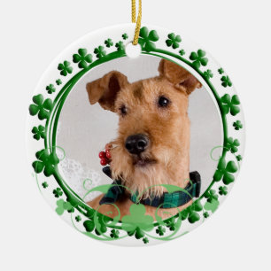 Cerâmica Ornamento do dia de Terrier irlandês St Patrick