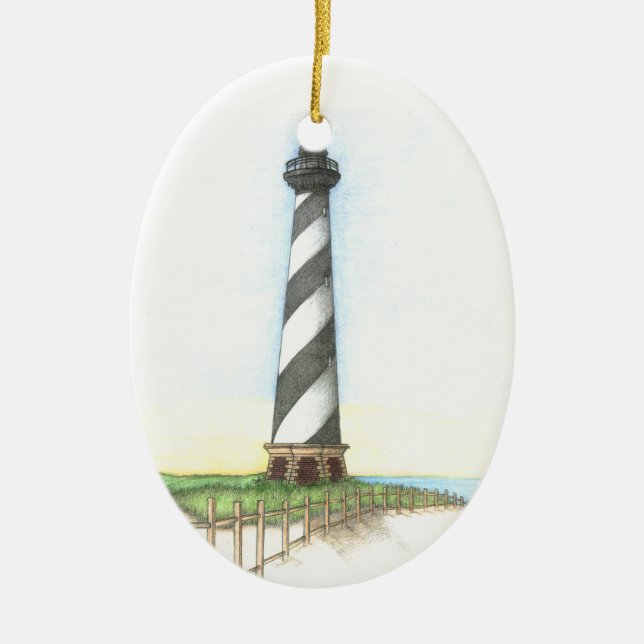 Cerâmica Ornamento do Farol de Cape Hatteras (Frente)