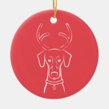 Ornamento do feriado de DTDR - Doberman natural