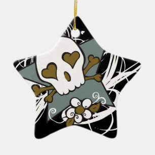 Cerâmica Ornamento do feriado do crânio de Fluer do