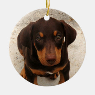 Cerâmica Ornamento do filhote de cachorro do Doberman