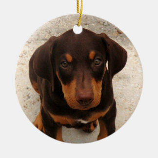 Cerâmica Ornamento do filhote de cachorro do Doberman
