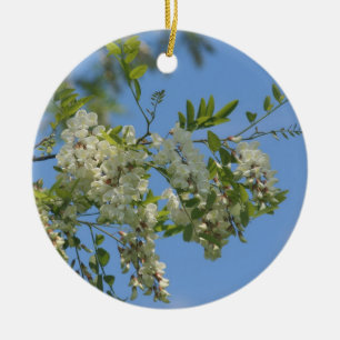 Cerâmica Ornamento do Flor de Fecho de Primavera branco