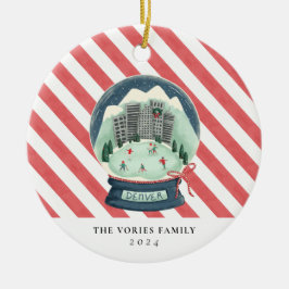 Cerâmica Ornamento do Globo de Neve Denver Colorado