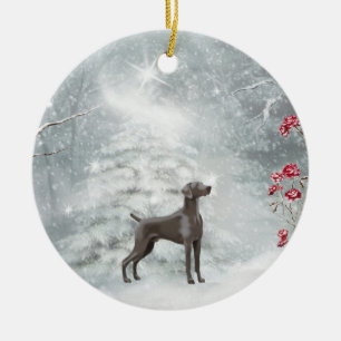 Cerâmica Ornamento do inverno de Weimaraner
