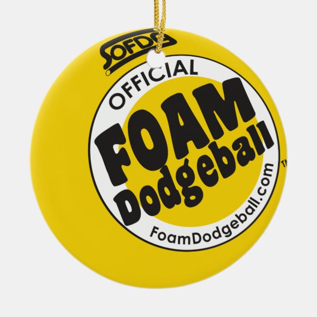 Cerâmica Ornamento do logotipo de Dodgeball (Frente)