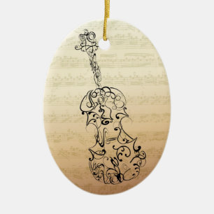 Cerâmica Ornamento do manuscrito de Bach do rabisco do