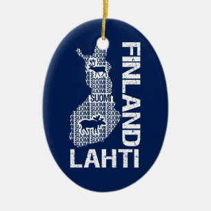 Cerâmica Ornamento do MAPA de FINLANDIA - Lahti -