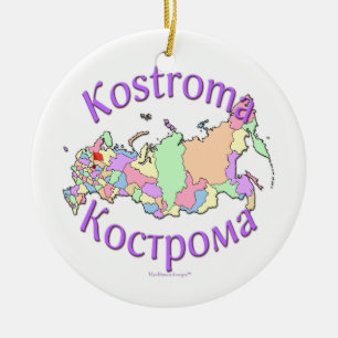 Cerâmica Ornamento do mapa de Kostroma Rússia