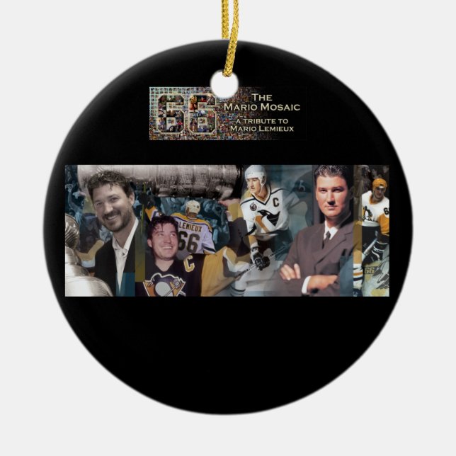 Cerâmica Ornamento do mosaico de Mario com foto individual (Frente)