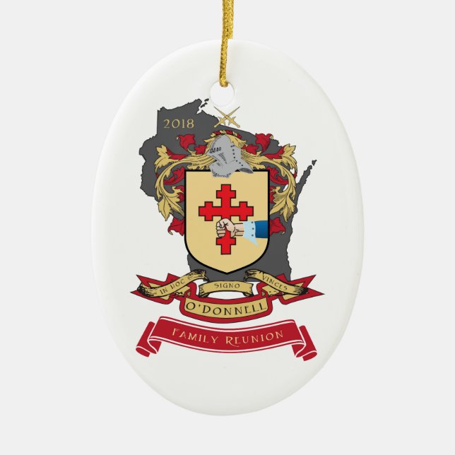 Cerâmica Ornamento do Oval da reunião de família de (Frente)