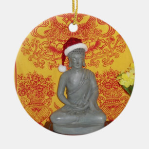 Cerâmica Ornamento do papai noel de Buddha
