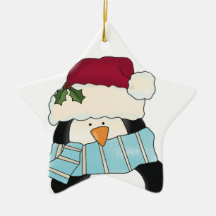 Cerâmica Ornamento do Pinguim de Natal