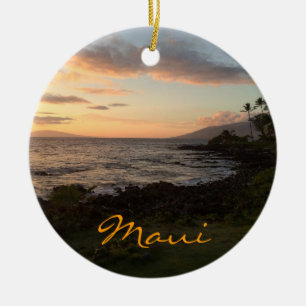 Cerâmica Ornamento do por do sol da ilha de Maui