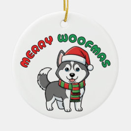Cerâmica Ornamento do Rouco de Natal: Feliz Woofmas
