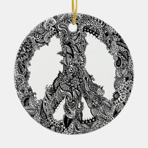 Cerâmica Ornamento do sinal de paz do Henna