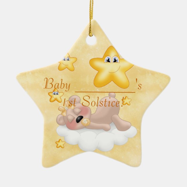 Cerâmica Ornamento do solstício de Baby's1st (Frente)