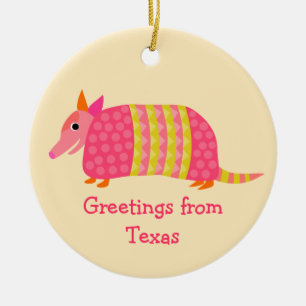 Cerâmica Ornamento do tatu de Texas