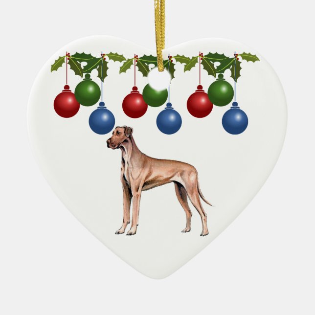Cerâmica Ornamento do Xmas de great dane (Frente)