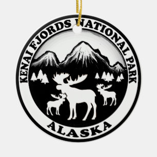 Cerâmica Ornamento dos alces de Alaska do parque nacional
