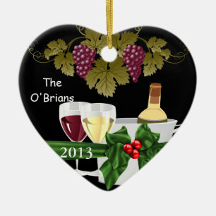 CERÂMICA ORNAMENTO DOS AMANTES DE VINHO 2013 PERSONALIZADO