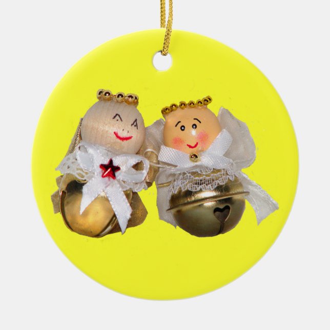 Cerâmica Ornamento dos Anjos de Natal (Frente)