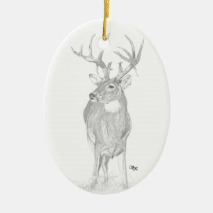 Cerâmica Ornamento dos cervos de Whitetail