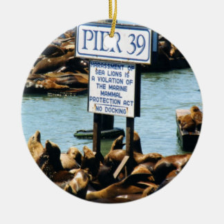 Cerâmica Ornamento dos leões de mar do cais 39