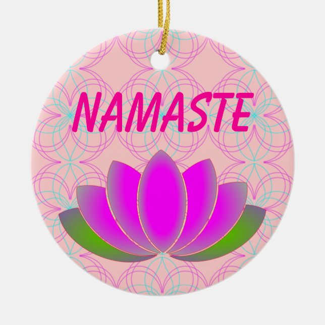 Cerâmica Ornamento dos lótus de Namaste (Frente)