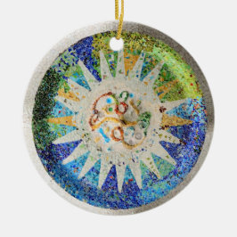 Cerâmica Ornamento dos mosaicos de Guell do parque