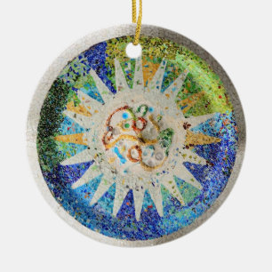 Cerâmica Ornamento dos mosaicos de Guell do parque