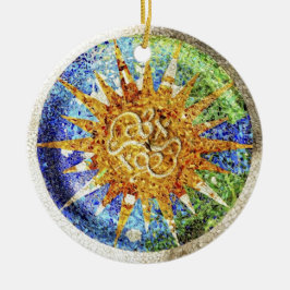 Cerâmica Ornamento dos mosaicos de Guell do parque