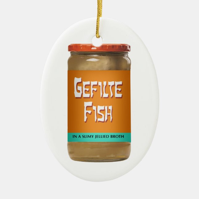 Cerâmica Ornamento dos peixes de Gefilte (Frente)