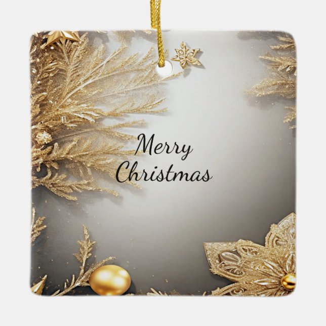 Cerâmica Ornamento Dourado Único de Férias de Natal Decorat (Frente)