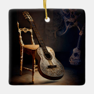 Cerâmica Ornamento em Destaque de Violão