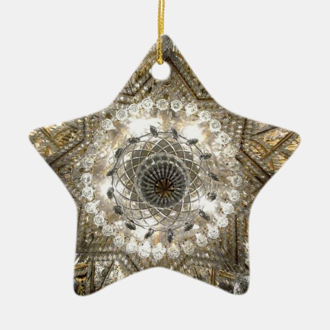 Cerâmica Ornamento em estrela de "cristal" (prata/Dourado) (Frente)