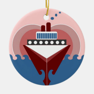 Cerâmica Ornamento Em Linha Dupla Com Amor A Navio De Cruze
