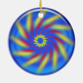 Cerâmica Ornamento - Esfera azul com dentro de girino 3d