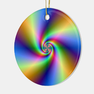 Cerâmica Ornamento espiral psicadélico de quatro ventos