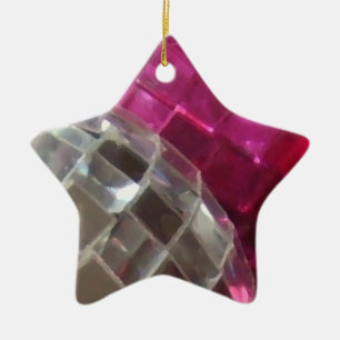 Cerâmica ornamento estelar detalhado de Baubles rosa
