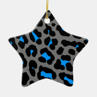 Cerâmica Ornamento Estrela com Impressão de Leopardo Retro