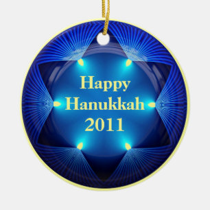 Cerâmica Ornamento Feliz de Hanukkah 2011