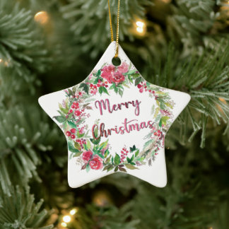 Cerâmica Ornamento Feliz de Natal