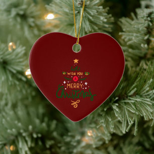 Cerâmica Ornamento Feliz de Natal