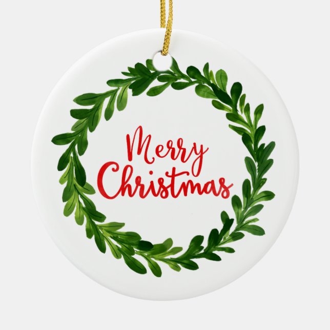 Cerâmica Ornamento Feliz de Natal (Frente)