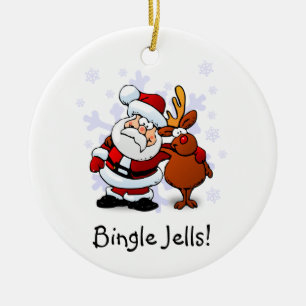 Cerâmica Ornamento Feriado de Natal Engraçado Bingle Jells