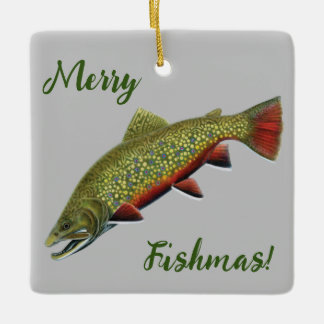 Cerâmica Ornamento Fishmas de Feliz Brook Trout