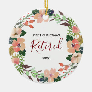 Cerâmica Ornamento Floral de Primeiro Natal Reformado