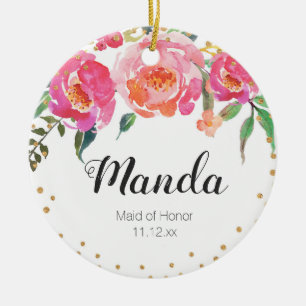 Cerâmica Ornamento Floral Madrinha de casamento