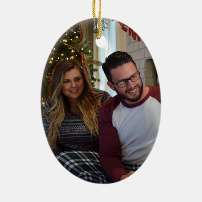 Cerâmica Ornamento Fotográfico Colorido Festivo de Natal Mo (Verso)